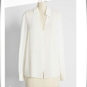 New ModCloth Here Comes Success Chiffon Blouse small